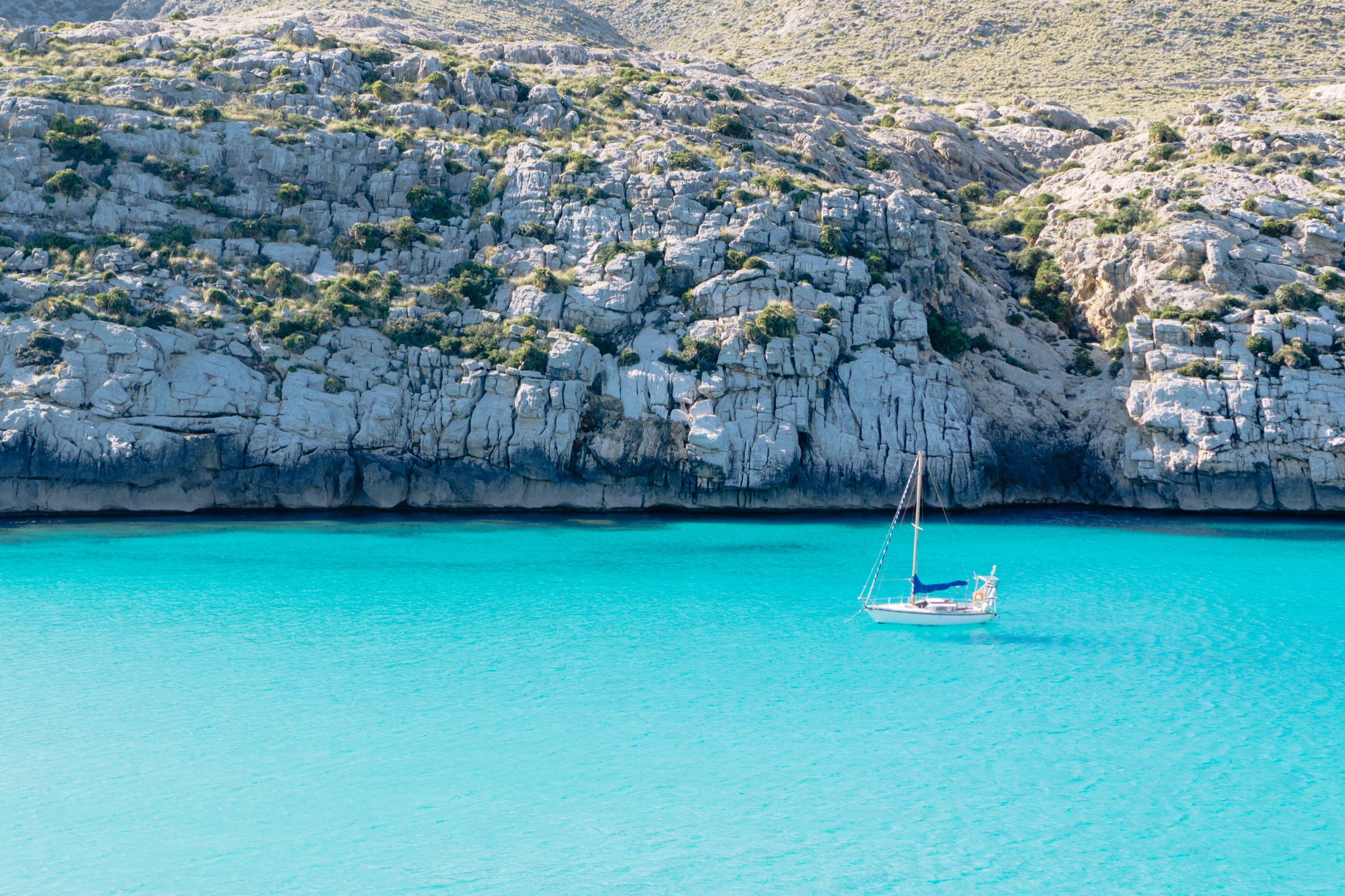 Quiet Mallorca cove with turquoise water